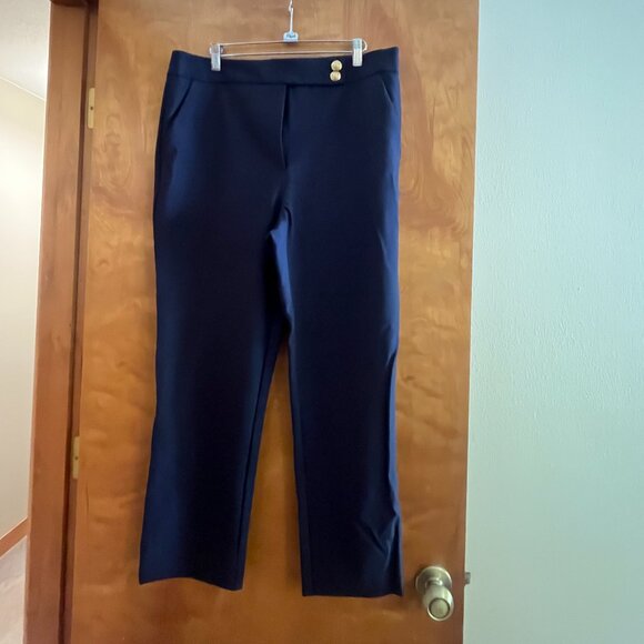 Quince Scuba Slim Ankle Pants in Navy 14 - Picture 2 of 4